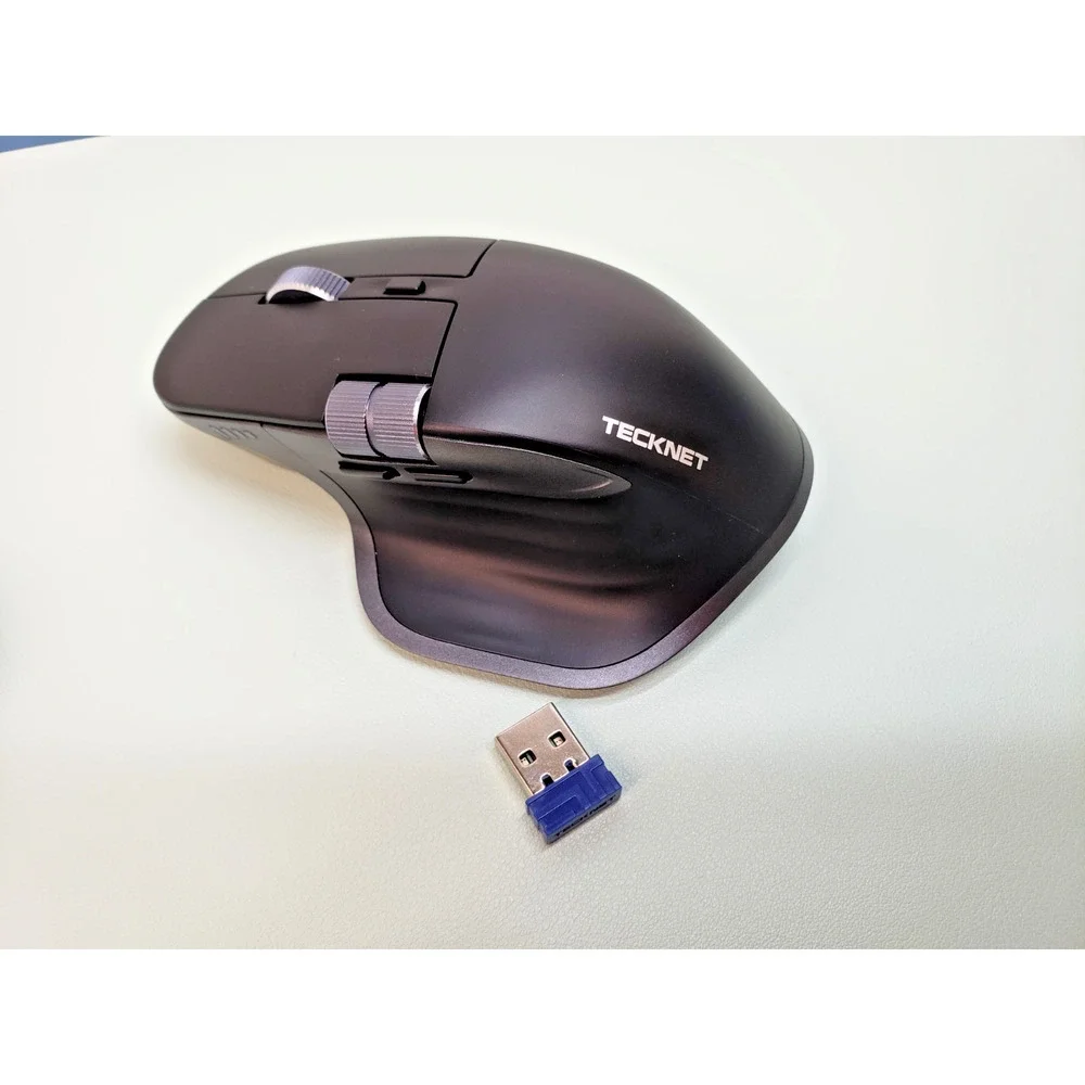 TECKNET TK-MS029 Tri-Mode Rechargeable Wireless Ergonomic Mouse (Black)